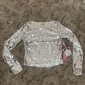 Silver Sequin Blouse